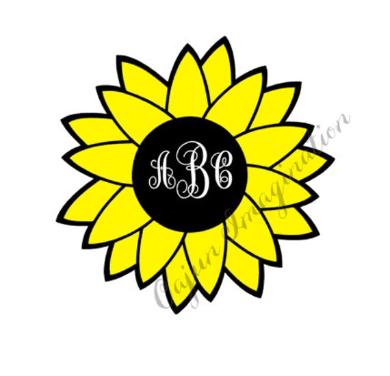 Free Free 109 Silhouette Sunflower Monogram Frame Svg Sunflower Svg SVG PNG EPS DXF File