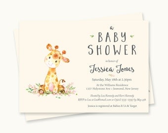 Giraffe Baby Shower Invitations - Giraffe Baby Shower - Printable Invitation - Giraffe Baby Shower Invites - Giraffe Invitation