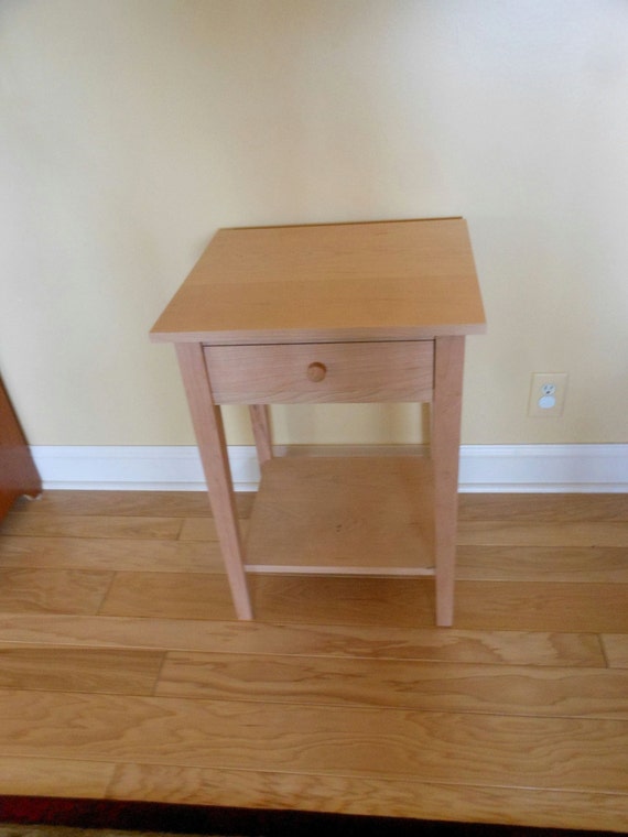 Unfinished Cherry Nightstand/Bedside/End Shaker Style Table