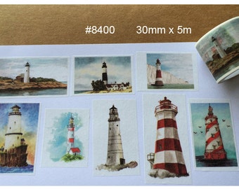 Lighthouse Washi Tape -- Japanese Washi Tape -Deco tape-- 30mm x5M