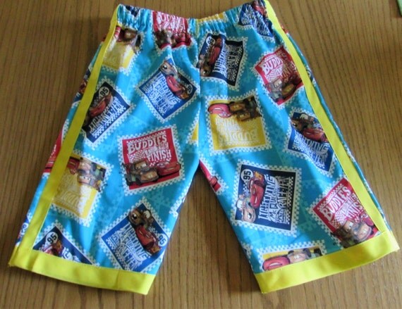 Disney Cars shorts / cotton / red or yellow edge / elastic waste / back pocket