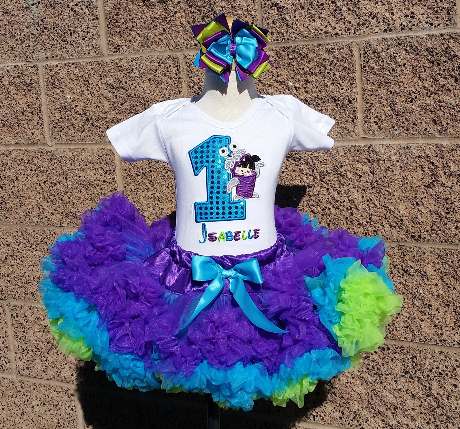 Monsters Inc Boo Sequin Birthday Pettiskirt Personalized