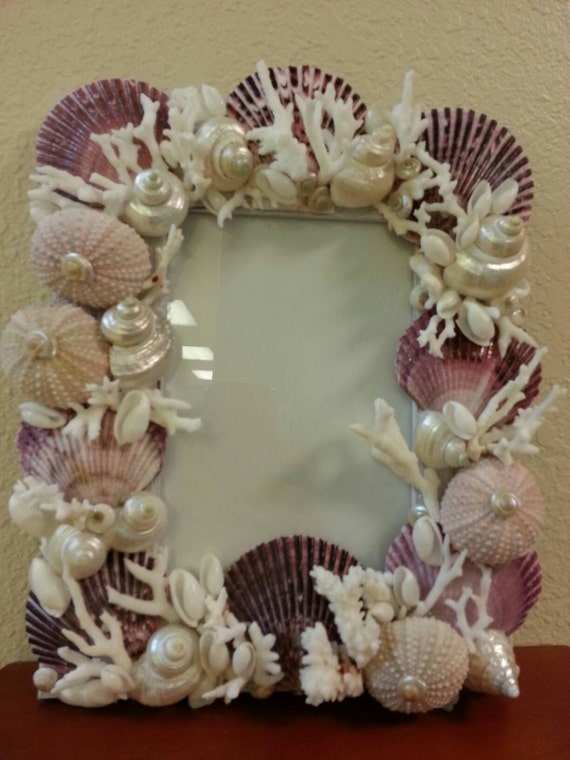 Seashell picture frame by BlueIslandshell on Etsy