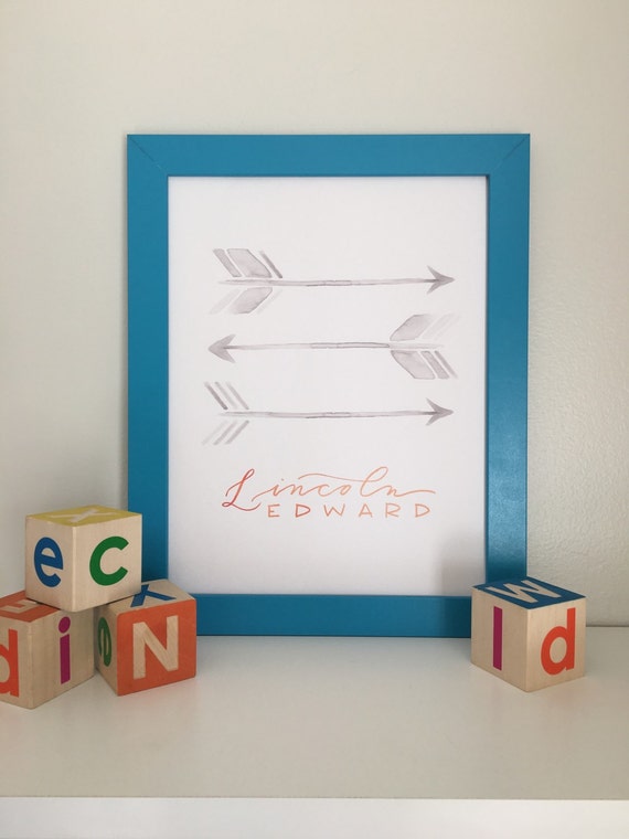 Items similar to Watercolor Tribal Arrows Nursery or Playroom Print
