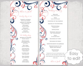 Wedding Order Of Service Scroll Template For Cakes