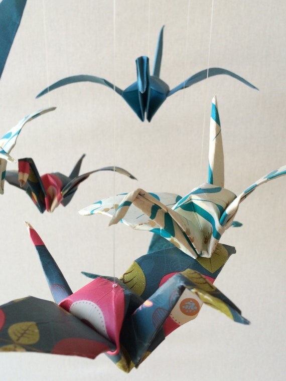 Paper Crane Mobile Baby Mobile Origami Crane by BabyMajestic