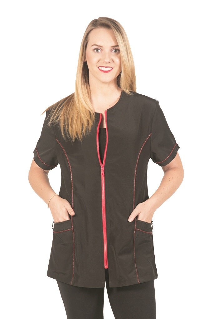 825 Black Ladybird Line Red Zipper Grooming Jacket Grooming