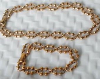 Vintage Avon Gold Necklace with Matching Bracelet Set!