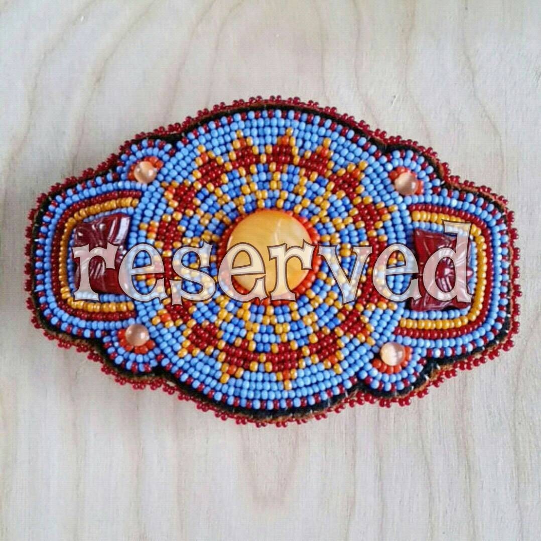 Beaded Hair Barrette Spanish Lady handmade hair clip sead