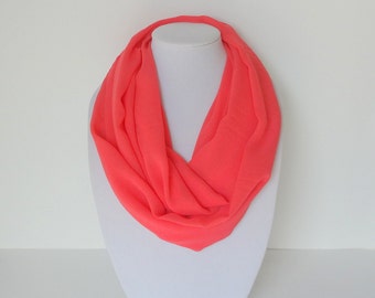 Watermelon scarf, Summer Scarf, Lightweight Infinity scarf, Chiffon Scarf, First Day School