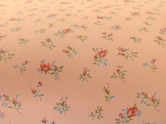 Items similar to Vintage pink ditsy floral Wallpaper 1.5 mtrs for projects craft backing