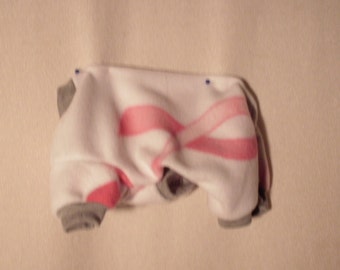 xxsmall ski jammies w/ breast cancer support ribbons