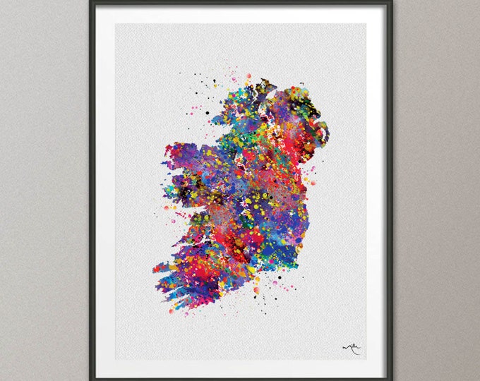 Ireland Watercolor Map illustrations Art Print  Wall Wedding Gift Poster irish map Wall Decor Art Home Decor Wall Hanging [NO 391]