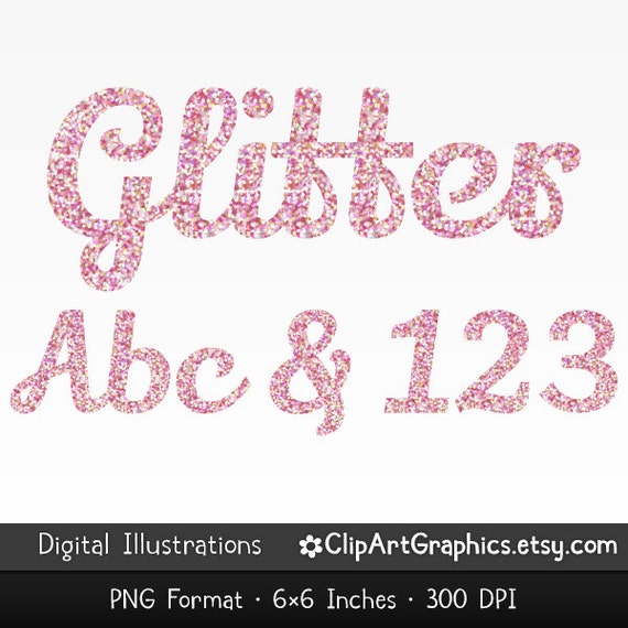 Pink Glitter Font Clipart Pink Glitter Letters by ClipArtGraphics