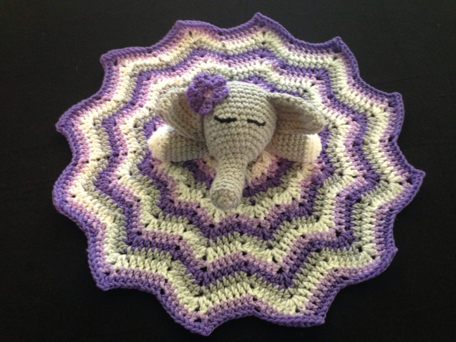 purple elephant security blanket