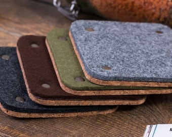 Square felt coasters (4 in set), Drink coasters, Thick felt coasters, Felt table decor, Various color, Hostess Gift
