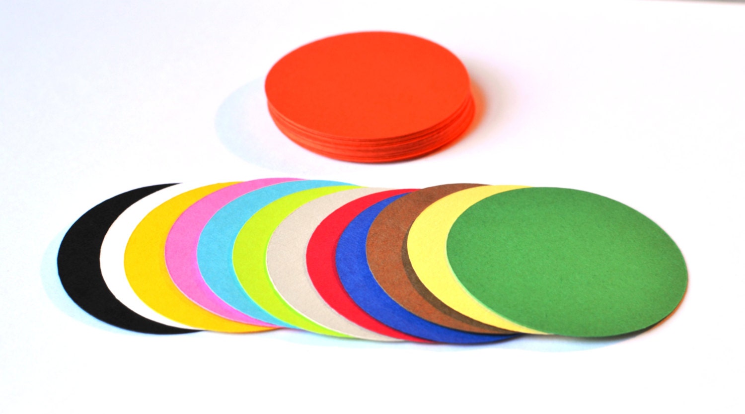 Circle Die Cuts Set of 50 All sizes and colors Round Die