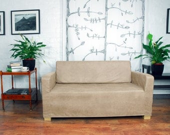 Ikea Solsta Sofa Bed Cover in Vintage Distressed Leather Look fabric