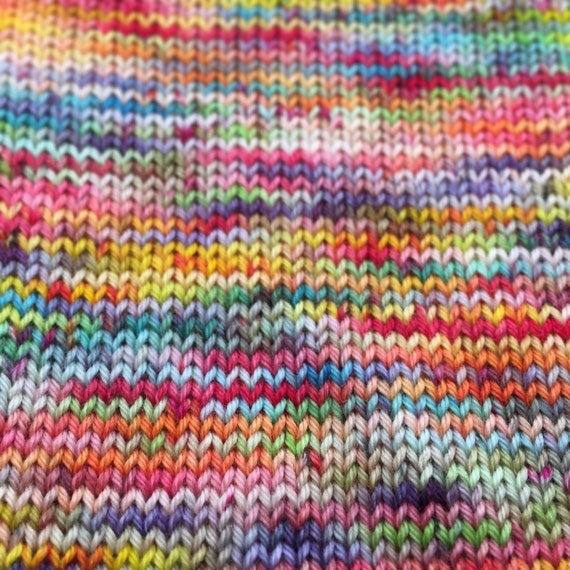 4 ply Sock yarn Rainbow sherbet dyed to order by bykateselene