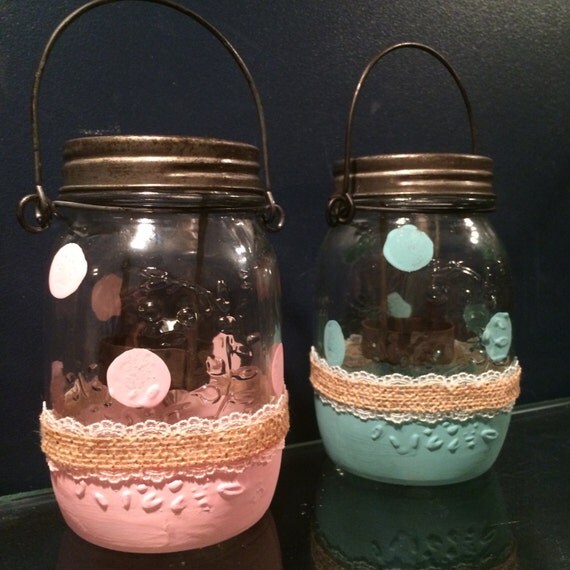 CLEARANCE hanging votive mason jar cottage chic mason jar