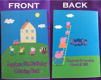 12 Personalized Peppa Pig Coloring Books, Party Favors