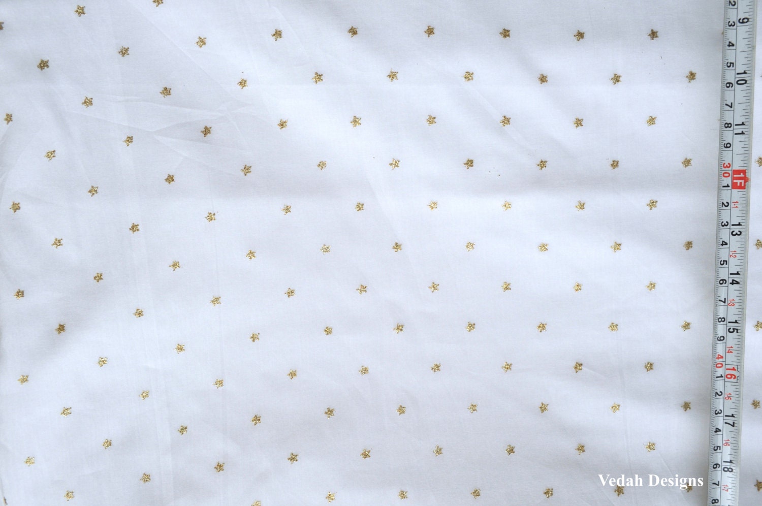 Glitter star print Muslin fabric cotton Voile fabric sheer