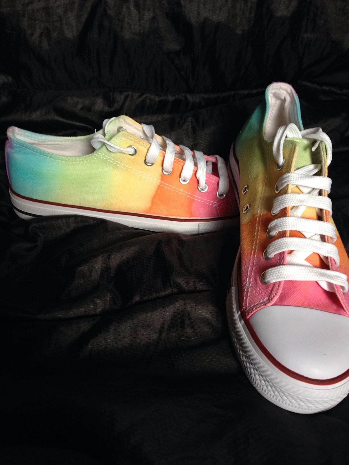 Women's Tie Dye Canvas shoes in Rainbow colours size 8 UK