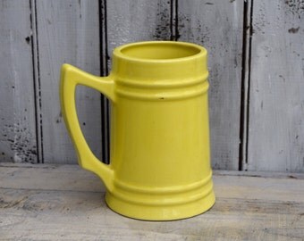 Yellow Vase, Yellow Stein, Farmhouse Vase, Bright Yellow Vase, Yellow Table Decor, Yellow Farmhouse Decor, Yellow Ceramic Vase, Yellow Decor