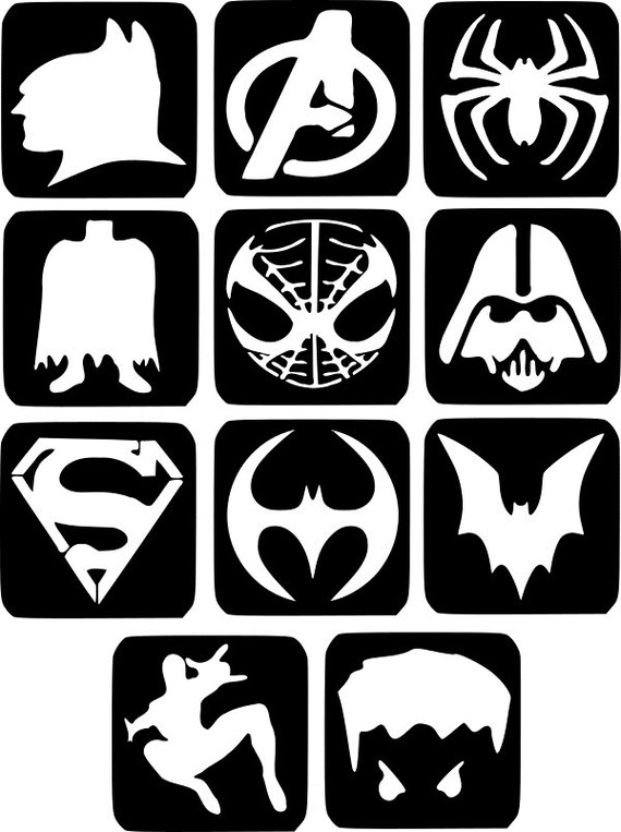 Refill Stencils Only 5 11 X Super Hero Glitter Tattoo