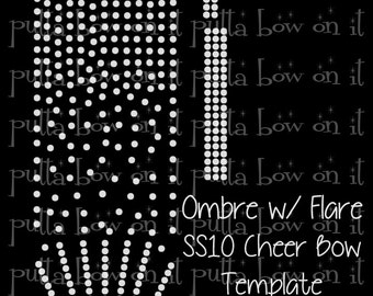 Ombre with a Flare ss10 Rhinestone Cheer Bow Strip Template