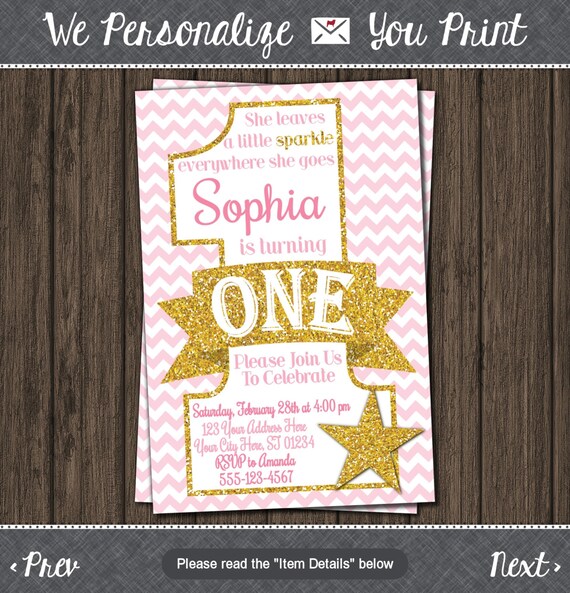 Twinkle Twinkle Little Star Birthday Invitation Pink And