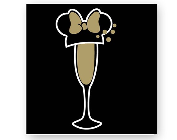 Download Disney Champagne Wine Glass Icon Minnie Mouse Logo Head