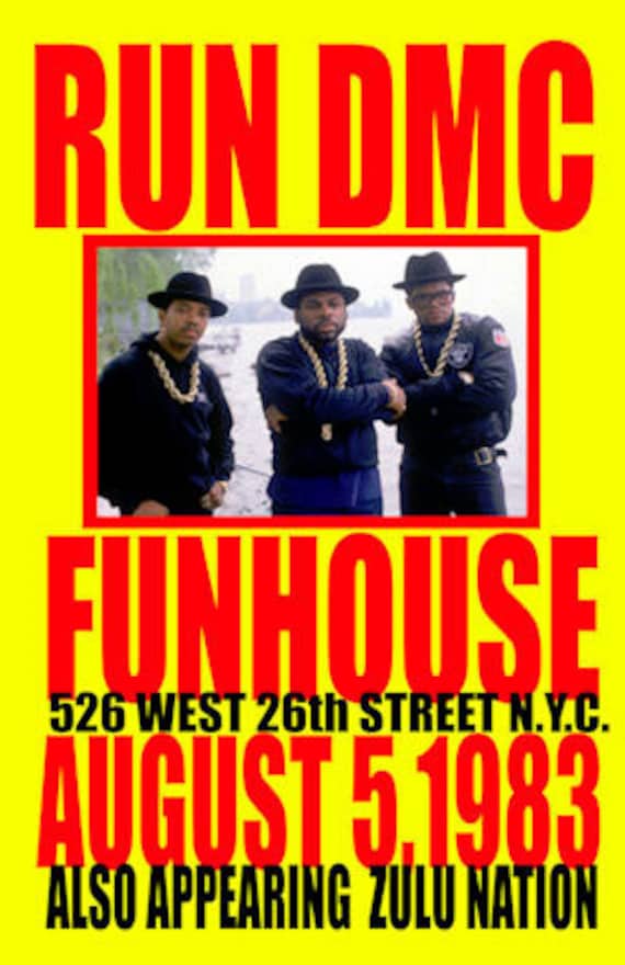 Run DMC Concert Poster 1983 NYC Ships free