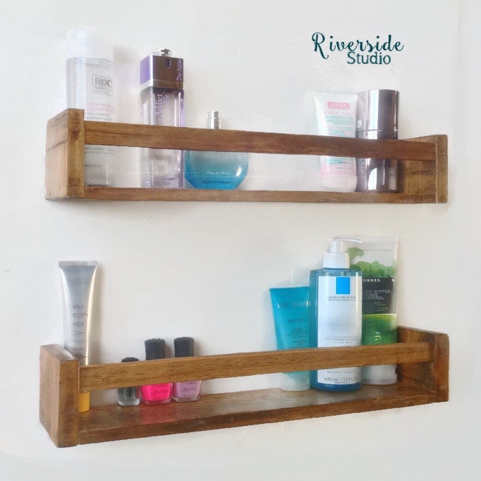 Modern Rustic Floating Shelf Wooden Bathroom Shelves Gallery