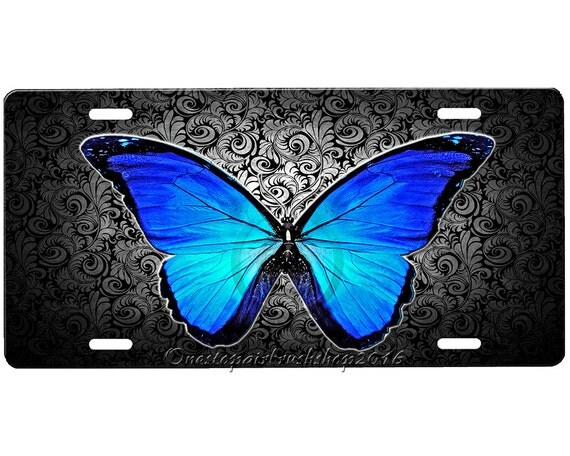 Butterfly License Plate by Onestopairbrushshop on Etsy