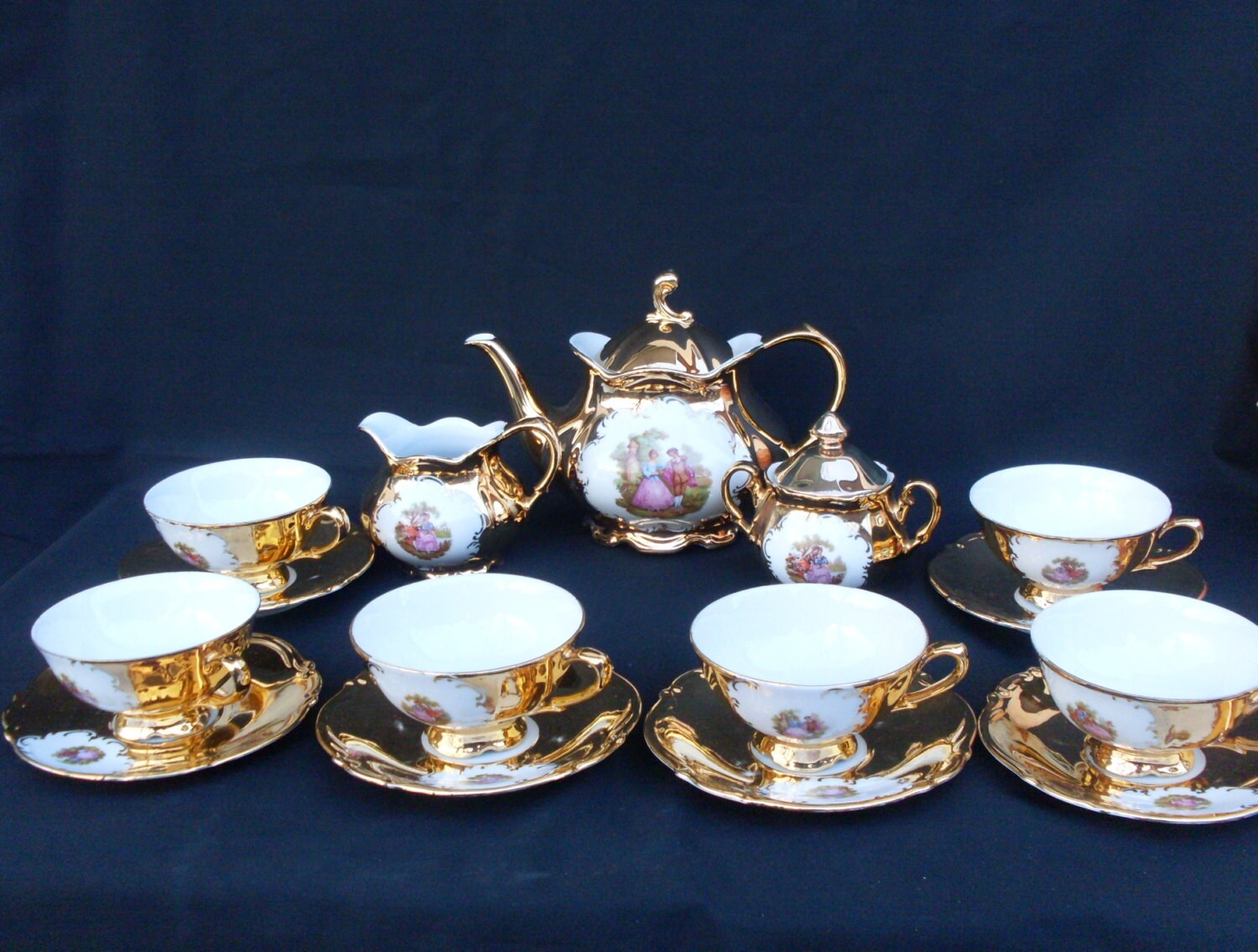 coffee or tea set for 6 Z & Co Tirschenreuth Bavaria gold