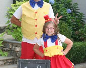 Disney Alice in Wonderland inspired Adult Tweedle Dee and Tweedle Dum Disney Trip outfit…Birthday…Halloween Couple Set!!