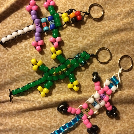 Items similar to Pony Bead Lizard Keychain Stim Toy on Etsy