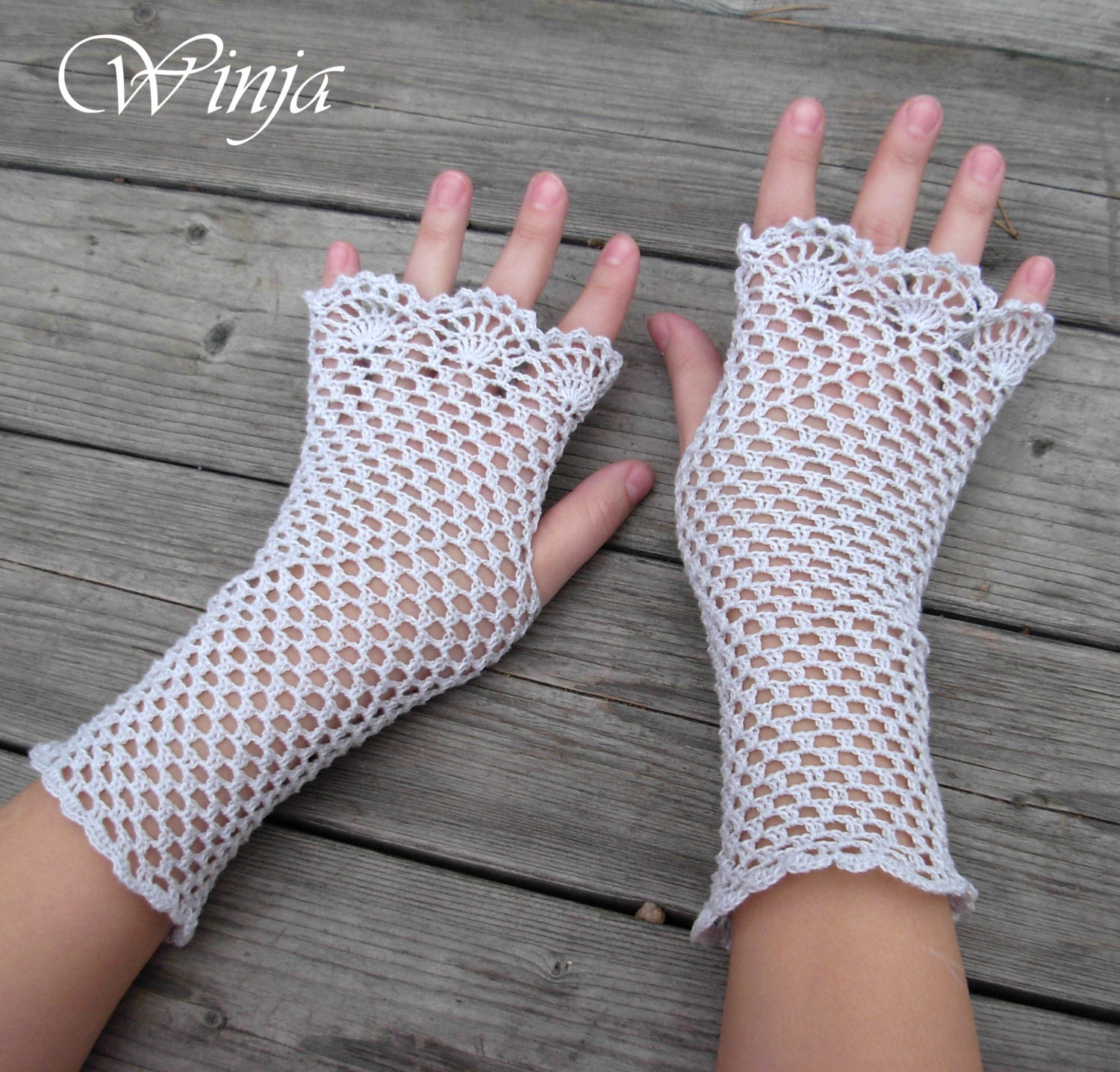 Crochet fingerless gloves cotton gloves knitted fingerles
