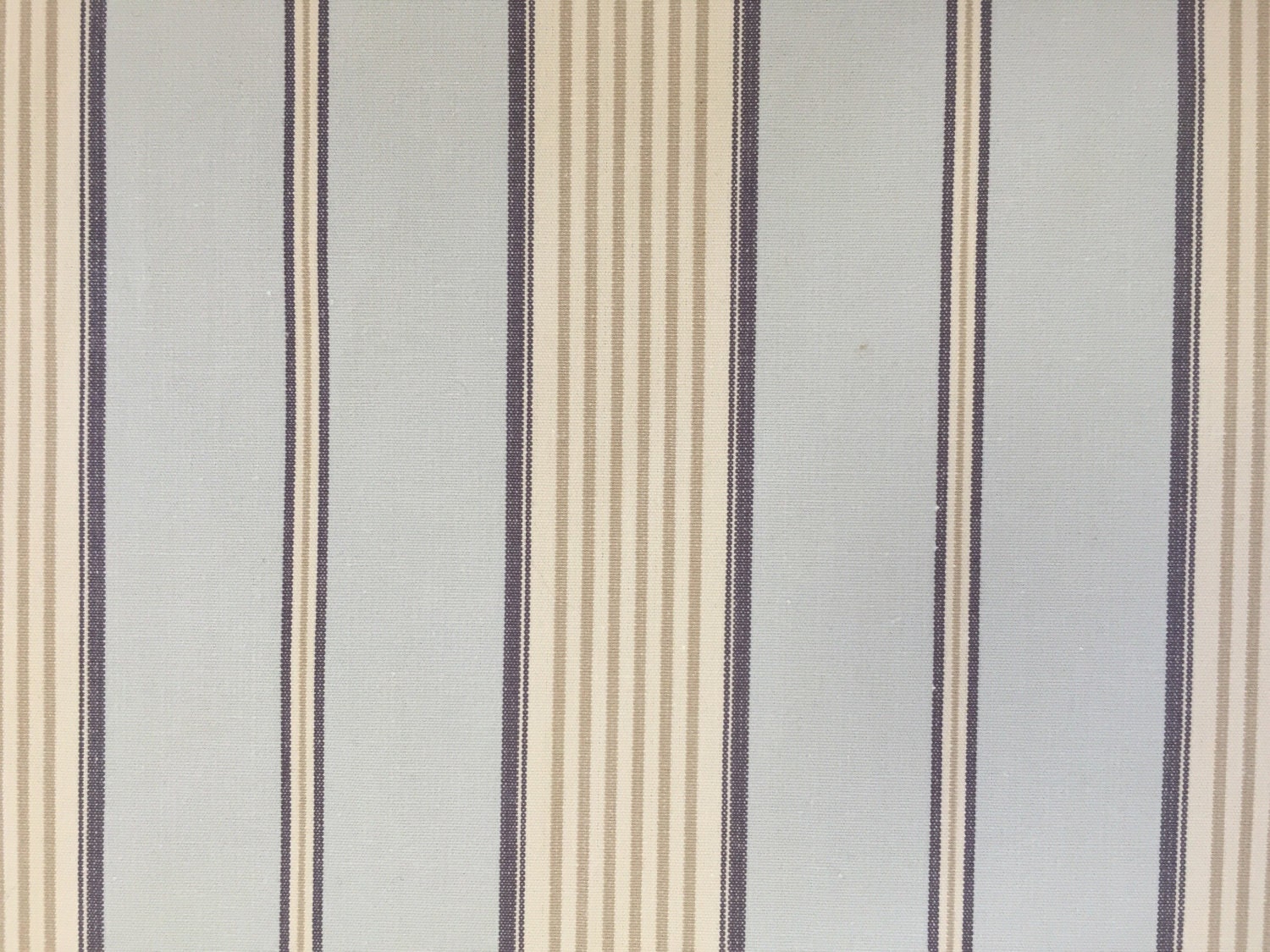 Light Blue Stripe Upholstery Fabric by the Yard