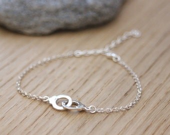 Silver handcuffs bracelet - minimalist silver bracelet - fine silver bracelet - bracelet 50 shades of grey - women silver bracelet