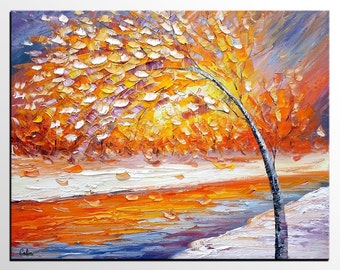 Oil Painting, Canvas Art, Abstract Painting, Original Art, Large Wall Art, Abstract Art, Canvas Painting, Heavy Texture Art, Tree Painting