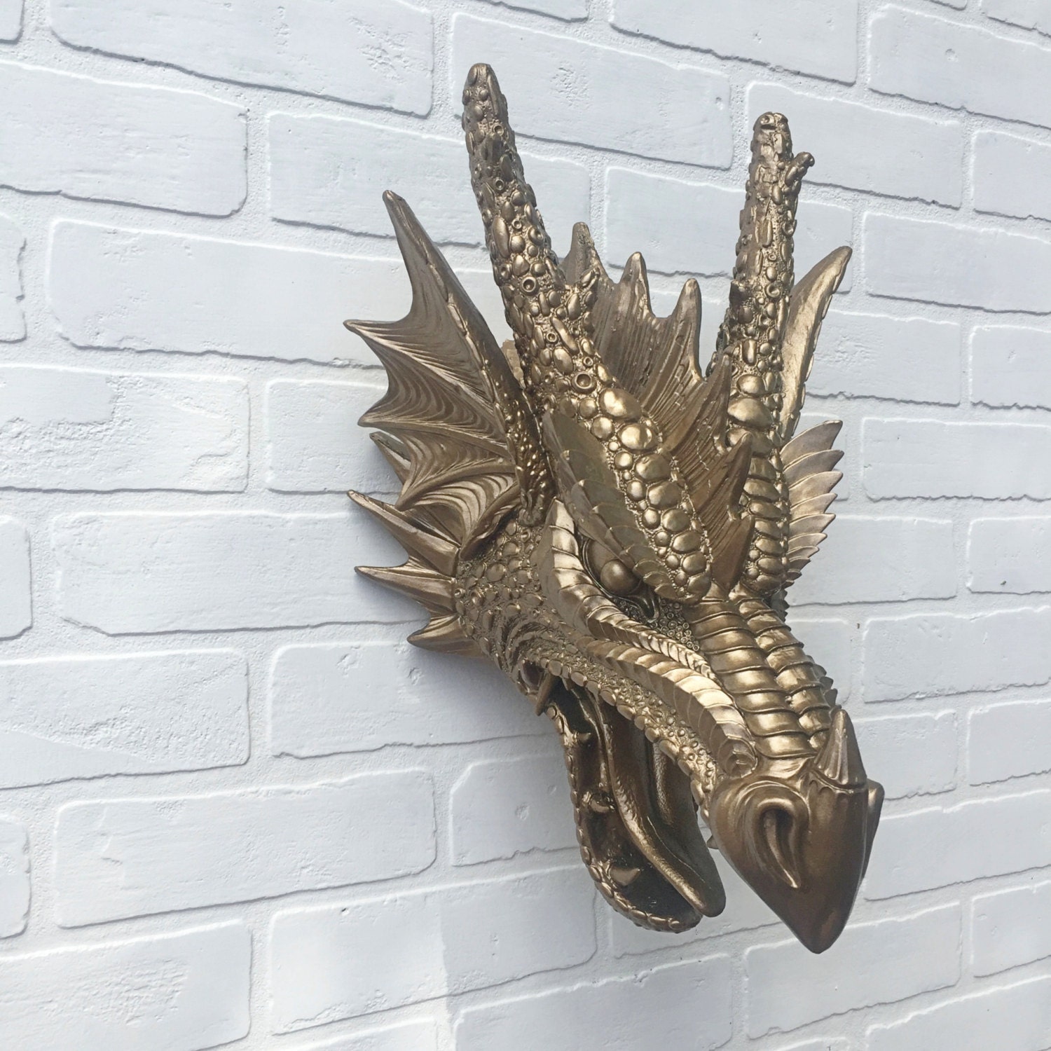 ANY COLOR or BRONZE Dragon Head Wall Mount // Faux Taxidermy