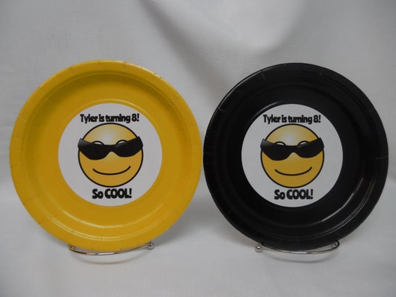 Cool Emoji Personalized Paper Plates