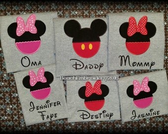 Personalized Family Disney Shirts - Embroidered Disney Shirts - Mickey Mouse Shirt - Minnie Mouse Shirt - Disney Trip Shirts - Custom Disney