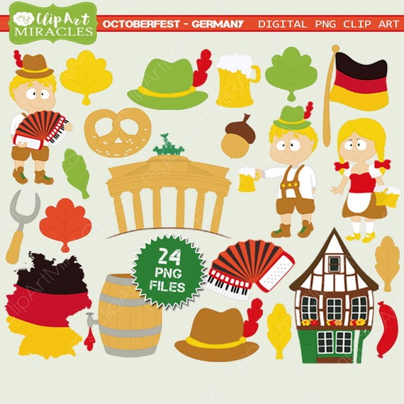 Cute Octoberfest clipart German digital by MyPrintableMiracles