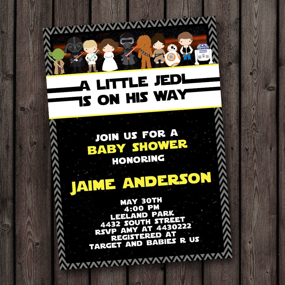 star wars baby shower invitation star wars shower customized