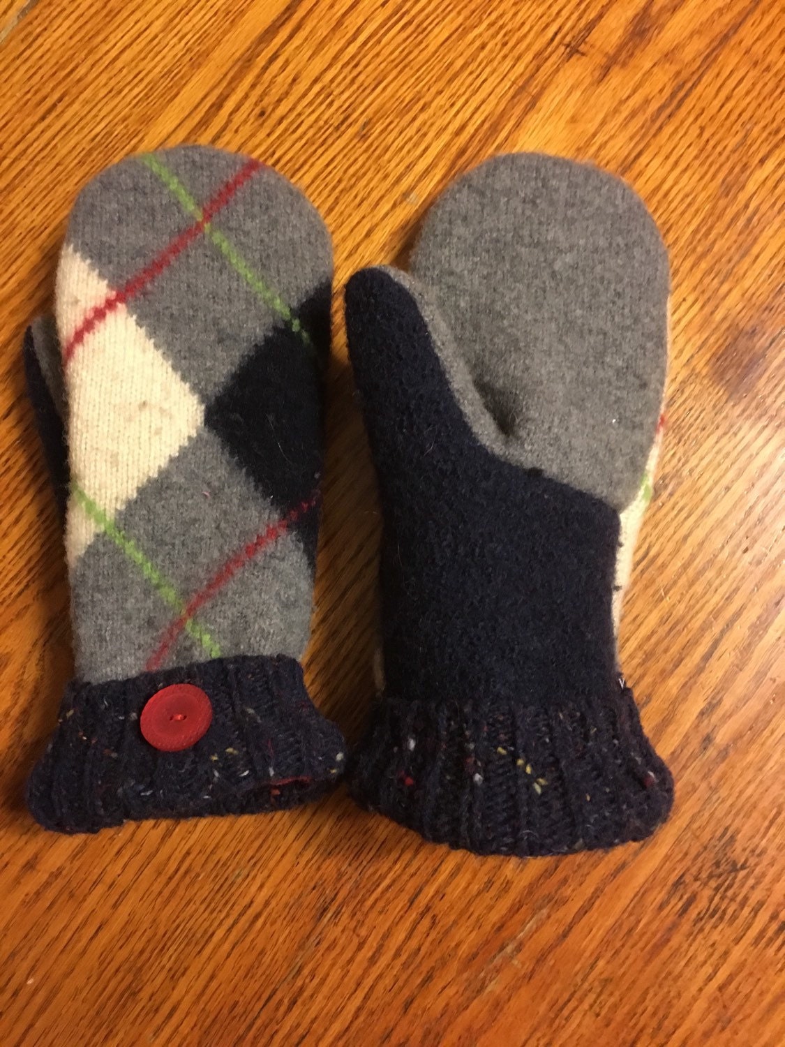 Soft and warm handmade wool sweater mittens by RoundRobinRestyle