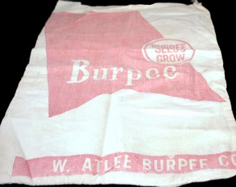 Vintage Burpee Feed Sack,White And Red Burpee