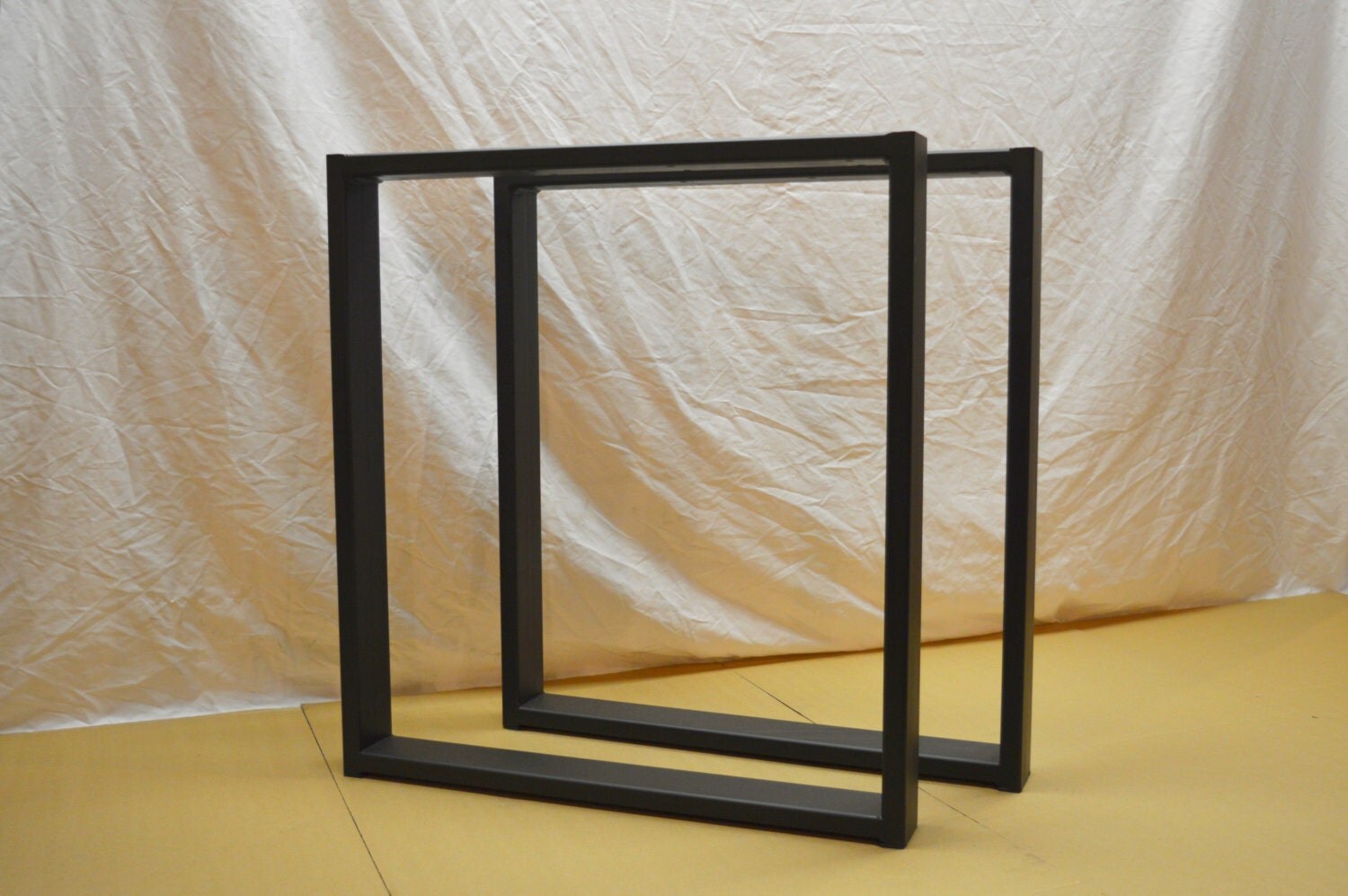 24x27x3 Flat Black Steel Table legs Square